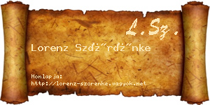 Lorenz Szörénke névjegykártya